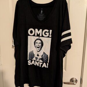 Torrid Black and White Short Sleeve Tee with Festive Graphic Size 6